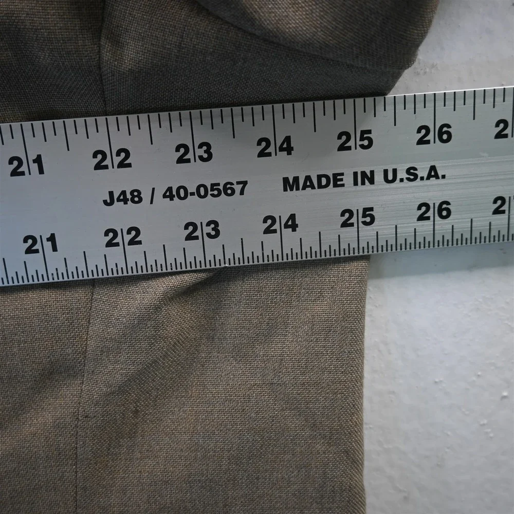 Vtg Stafford 48L Brown Gold Button‎ Hopsack Mens Blazer Suit Jacket Sport Coat